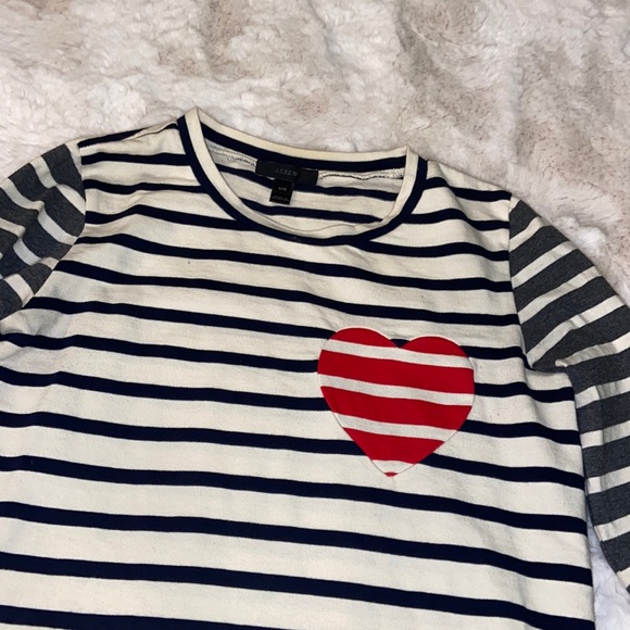 J Crew Long Sleeve Striped Multicolored Cotton Top Size XXS - Picture 2 of 7